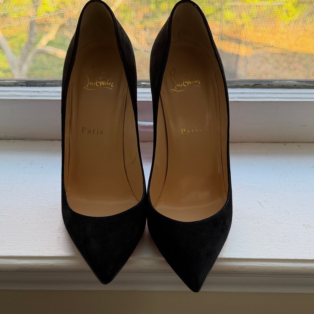 Christian Louboutin Black Suede Heels